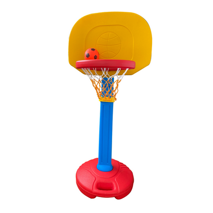 Children's outdoor indoor basketball frame toy sports red yellow and blue adjustable height