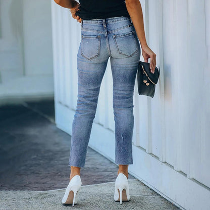 Trend Pants for Women Slim Fit Fashion High Waist Stretch Streetwear Vintage Casual Women's Jeans