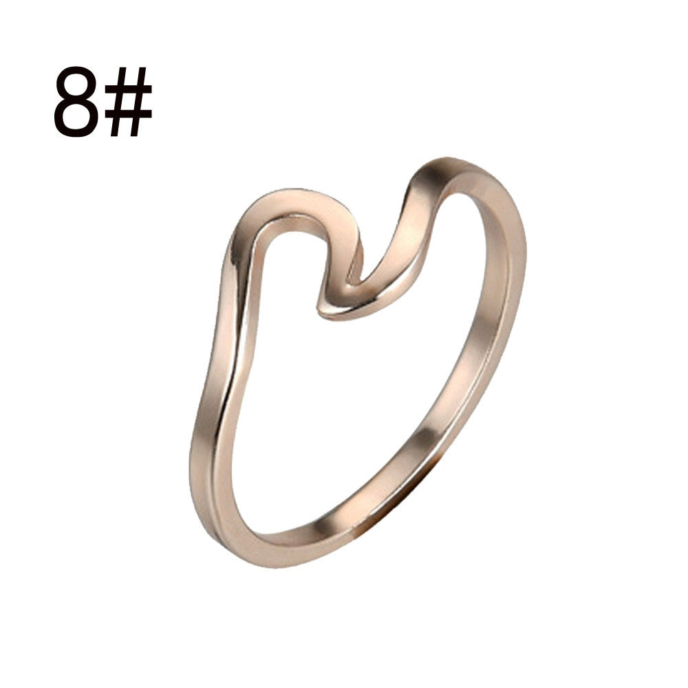 Wave Ring Wedding Ring For Women Jewelry Accessories Rose Gold Gold Engagement Alloy Wave Wedding Band Wedding Band Ring
