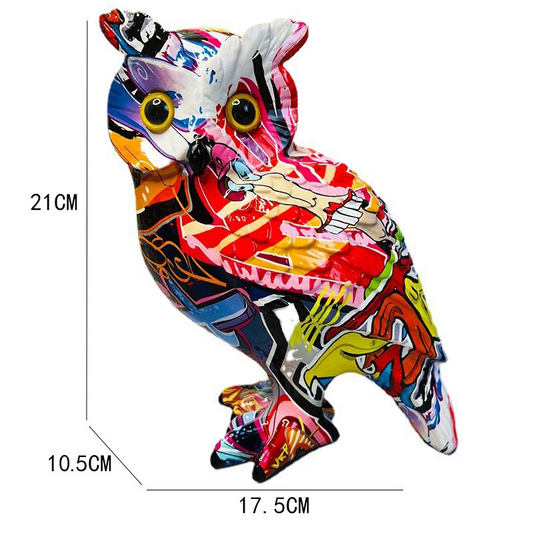 Creative colorful owl resin ornaments