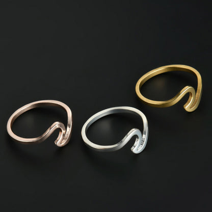 Wave Ring Wedding Ring For Women Jewelry Accessories Rose Gold Gold Engagement Alloy Wave Wedding Band Wedding Band Ring