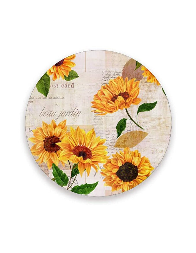 Hot selling circular ceramic meal mat, coaster printed with DIY pattern, heat insulation pad, anti slip pad