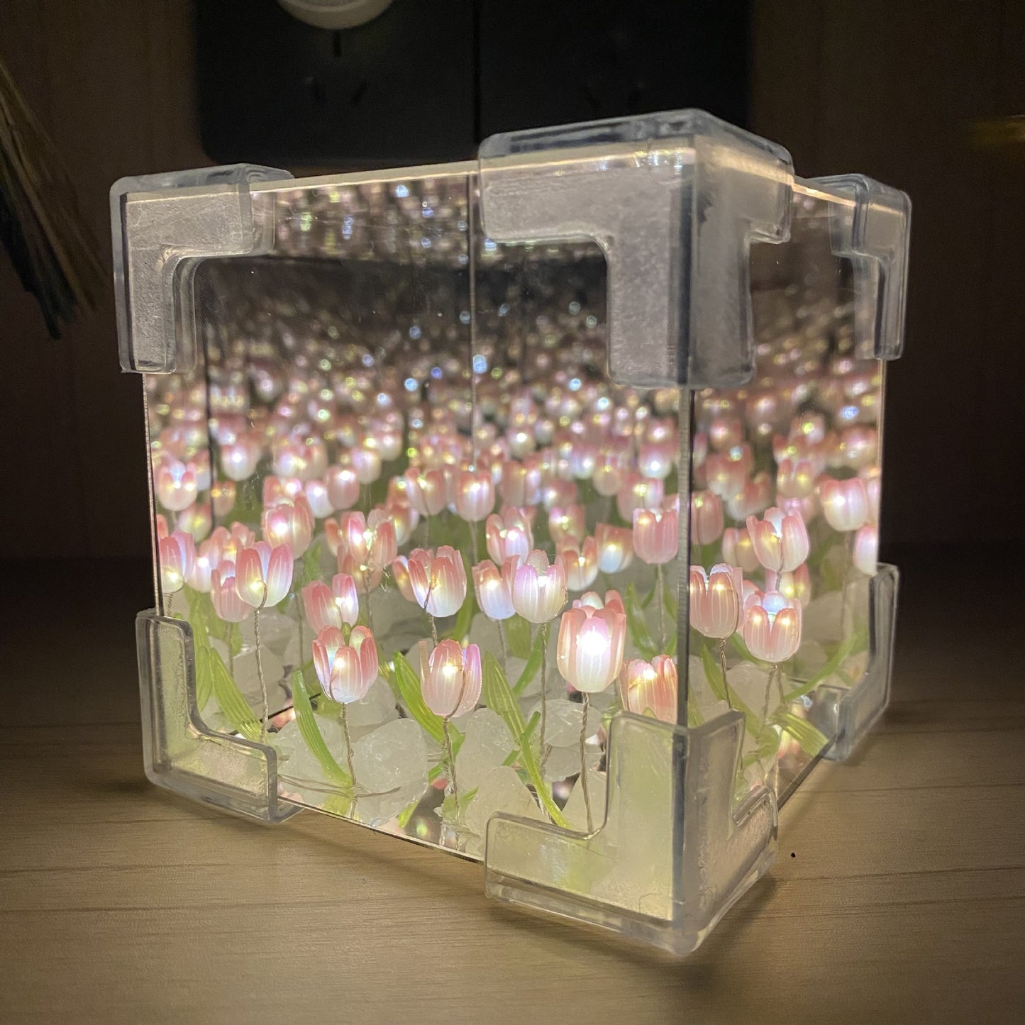 20PCS Tulip Flower Garden Grass Tulip Night Light Handmade DIY For Friends Gifts Tulip Table Lamp