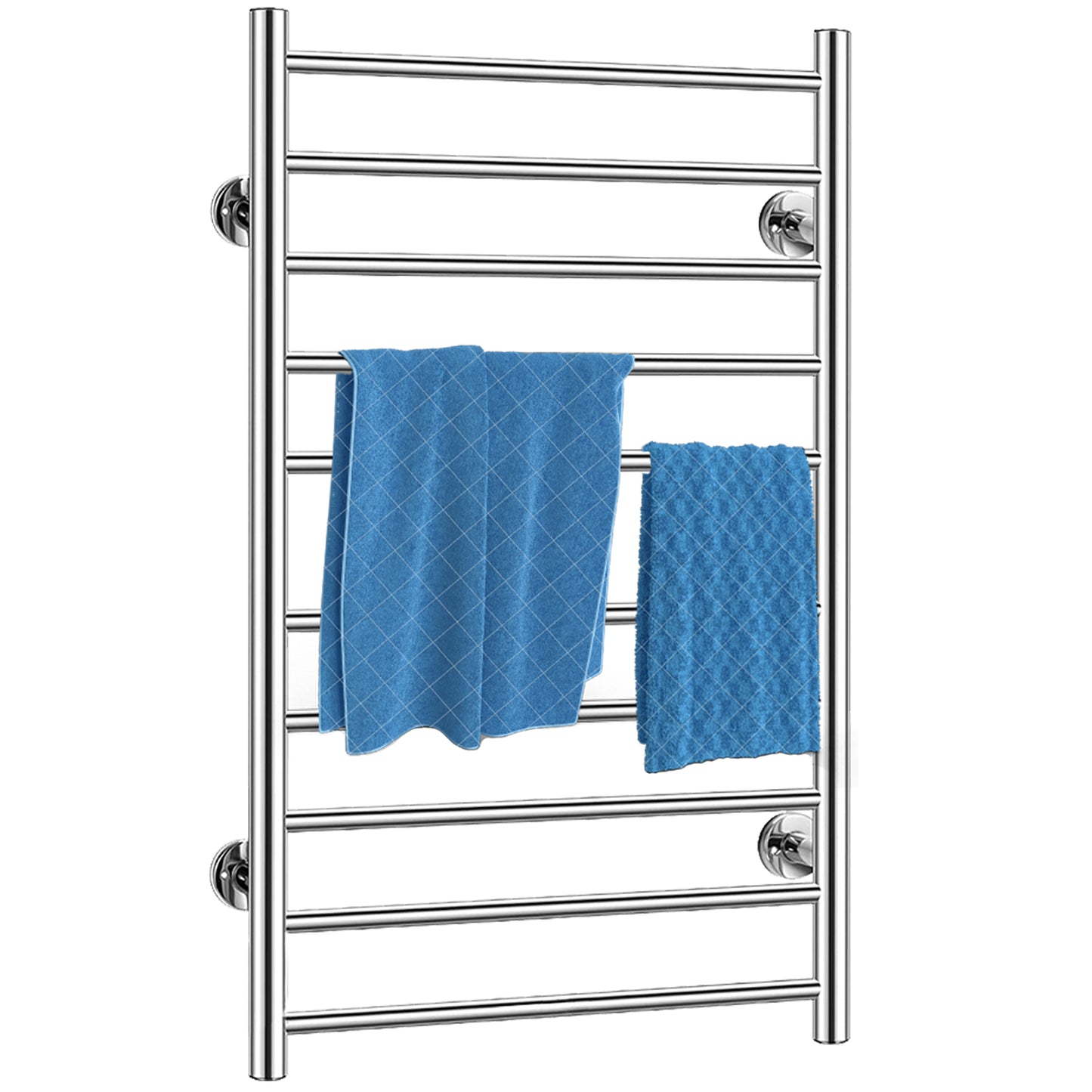 Electric Heated Towel Rack for Bathroom Wall Mounted Towel Warmer 10 Stainless Steel Bars Drying Rack