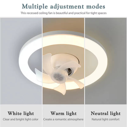 360 Rotating 48W Ceiling Fan E27 With Led Light And Remote Control 360 Rotation Cooling Electric fan Lamp Chandelier For Room Home Decor