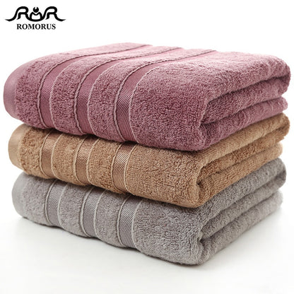 ROMORUS 100% Bamboo Fiber Towels Purple Gray Brown Bath Face Towel Set Cool Bamboo Absorbent Healthy Bathroom Towels for Adults