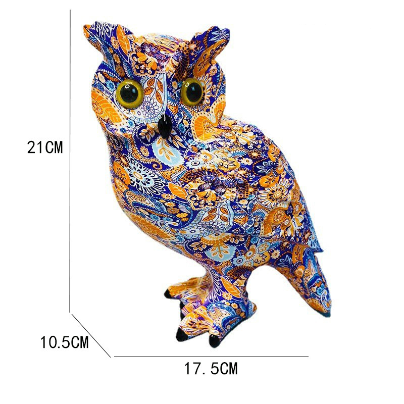 Creative colorful owl resin ornaments